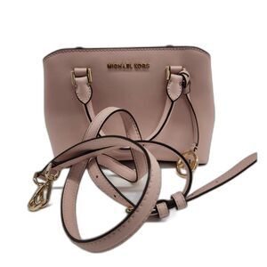 Michael Kors  Blush Pink Leather Satchel bag with Crossbody Strap & Gold Accents